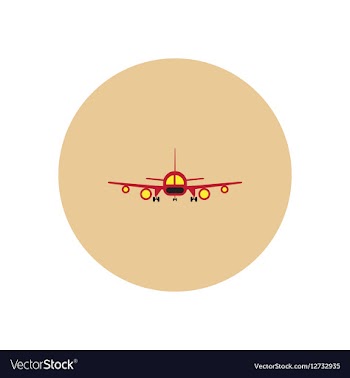Stylish icon in color circle travel airplane vector image