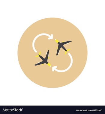 Stylish icon in color circle travel airplane vector image