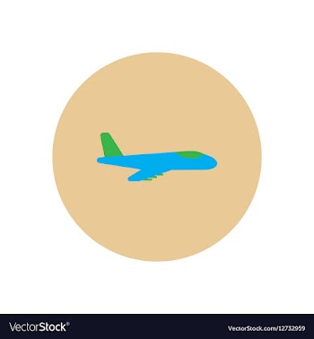 Stylish icon in color circle travel airplane vector image