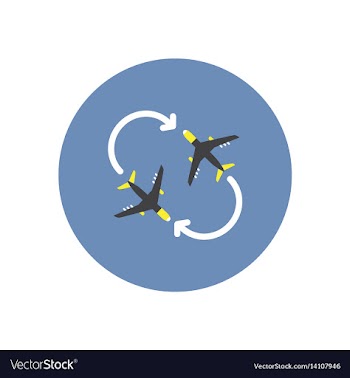 Stylish icon in color circle travel airplane vector image