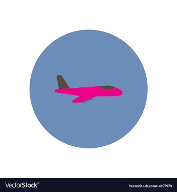 Stylish icon in color circle travel airplane vector image
