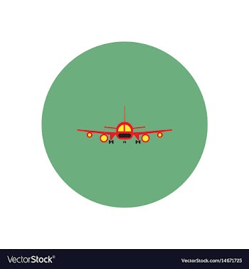 Stylish icon in color circle travel airplane vector image