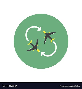 Stylish icon in color circle travel airplane vector image