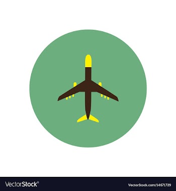 Stylish icon in color circle travel airplane vector image