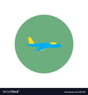 Stylish icon in color circle travel airplane vector image