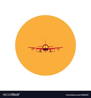 Stylish icon in color circle travel airplane vector image