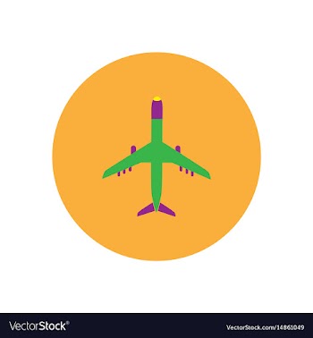 Stylish icon in color circle travel airplane vector image