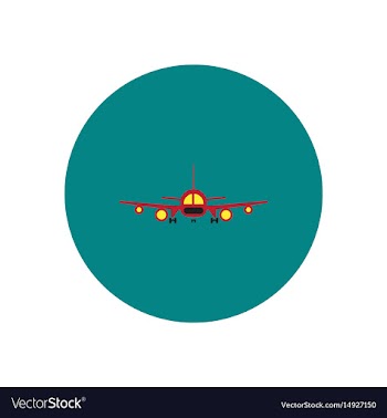 Stylish icon in color circle travel airplane vector image