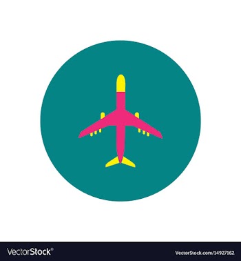 Stylish icon in color circle travel airplane vector image