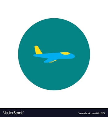 Stylish icon in color circle travel airplane vector image