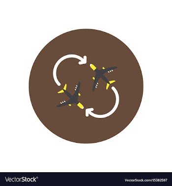 Stylish icon in color circle travel airplane vector image