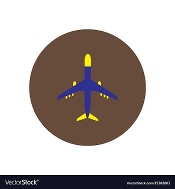 Stylish icon in color circle travel airplane vector image