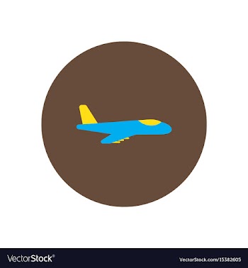 Stylish icon in color circle travel airplane vector image