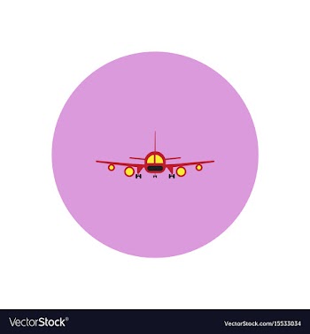 Stylish icon in color circle travel airplane vector image