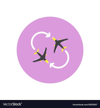 Stylish icon in color circle travel airplane vector image