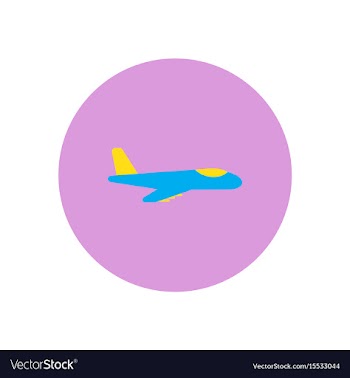 Stylish icon in color circle travel airplane vector image