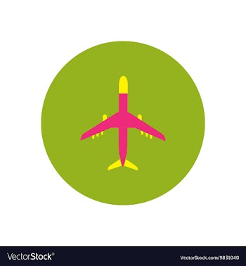 Stylish icon in color circle travel airplane vector image