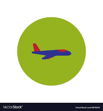 Stylish icon in color circle travel airplane vector image