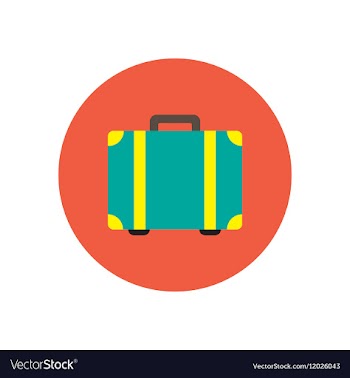 Stylish icon in color circle travel suitcase vector image