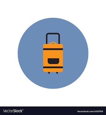 Stylish icon in color circle travel suitcase vector image