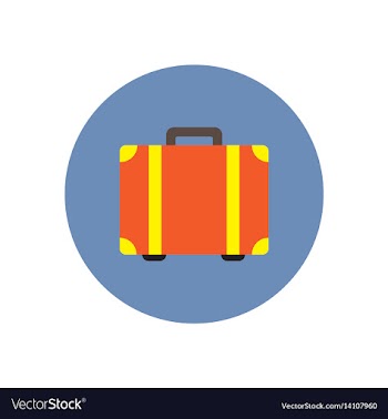 Stylish icon in color circle travel suitcase vector image