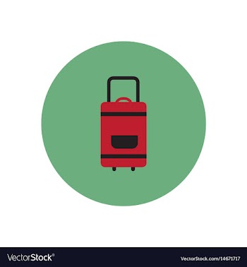 Stylish icon in color circle travel suitcase vector image
