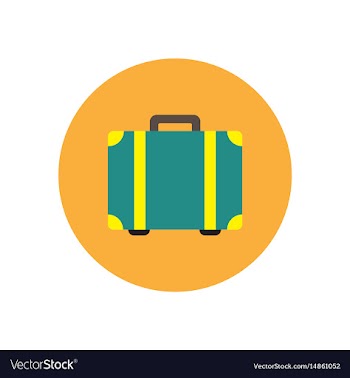 Stylish icon in color circle travel suitcase vector image