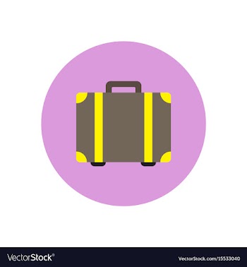 Stylish icon in color circle travel suitcase vector image