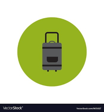 Stylish icon in color circle travel suitcase vector image
