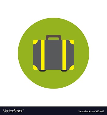 Stylish icon in color circle travel suitcase vector image
