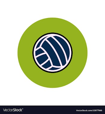 Stylish icon in color circle volleyball ball vector image