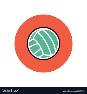 Stylish icon in color circle volleyball ball vector image