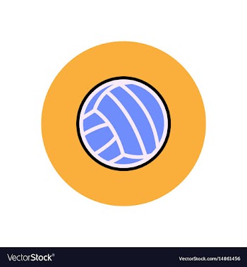 Stylish icon in color circle volleyball ball vector image