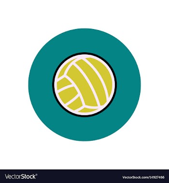 Stylish icon in color circle volleyball ball vector image