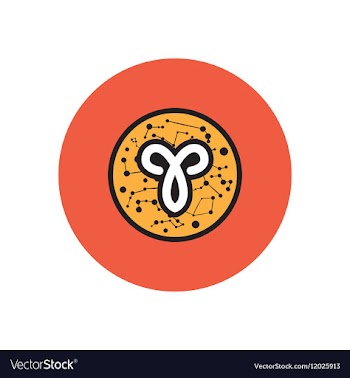 Stylish icon in color circle Zodiac sign Aries vector image