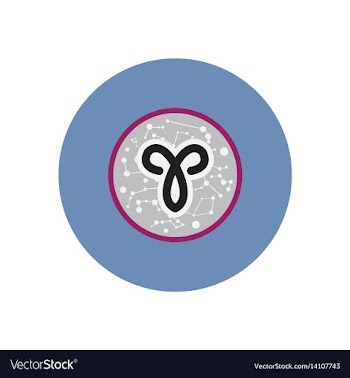 Stylish icon in color circle zodiac sign aries vector image