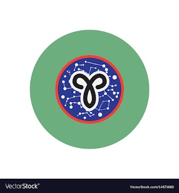 Stylish icon in color circle zodiac sign aries vector image