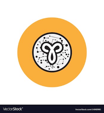 Stylish icon in color circle zodiac sign aries vector image