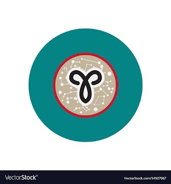 Stylish icon in color circle zodiac sign aries vector image