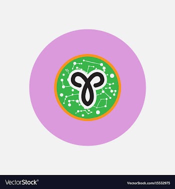 Stylish icon in color circle zodiac sign aries vector image