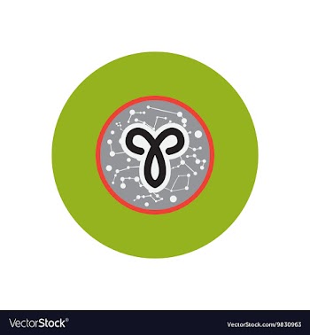 Stylish icon in color circle Zodiac sign Aries vector image