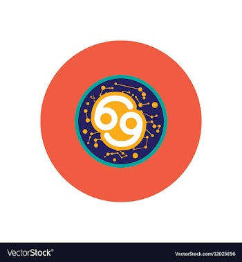 Stylish icon in color circle zodiac sign cancer vector image