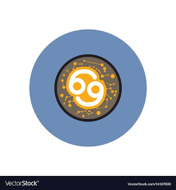 Stylish icon in color circle zodiac sign cancer vector image