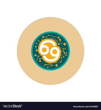 Stylish icon in color circle zodiac sign cancer vector image