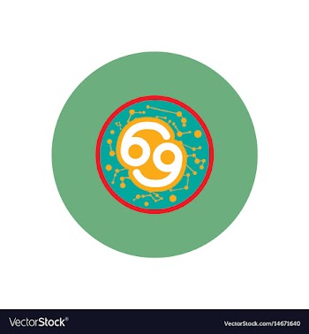 Stylish icon in color circle zodiac sign cancer vector image