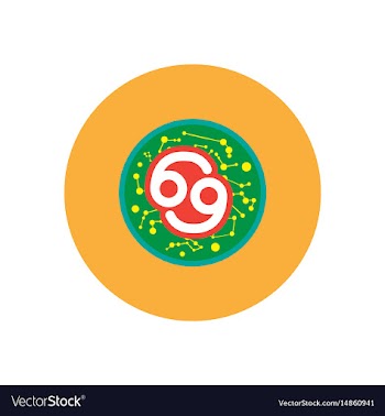 Stylish icon in color circle zodiac sign cancer vector image