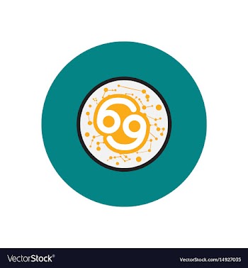 Stylish icon in color circle zodiac sign cancer vector image