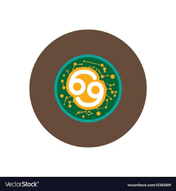 Stylish icon in color circle zodiac sign cancer vector image