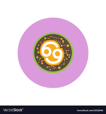 Stylish icon in color circle zodiac sign cancer vector image