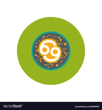 Stylish icon in color circle zodiac sign cancer vector image